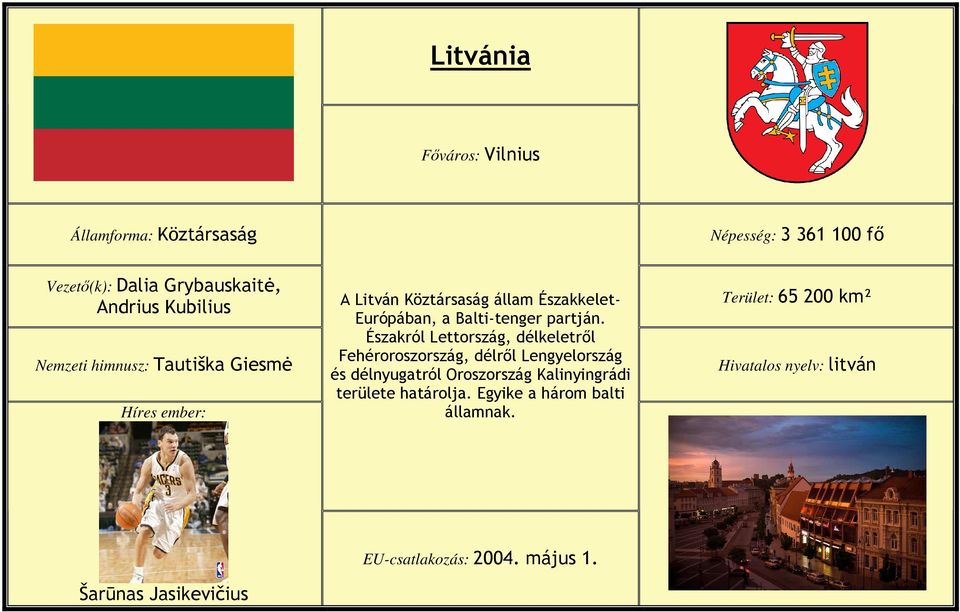 Északról Lettország, délkeletrıl Fehéroroszország, délrıl Lengyelország és délnyugatról Oroszország Kalinyingrádi