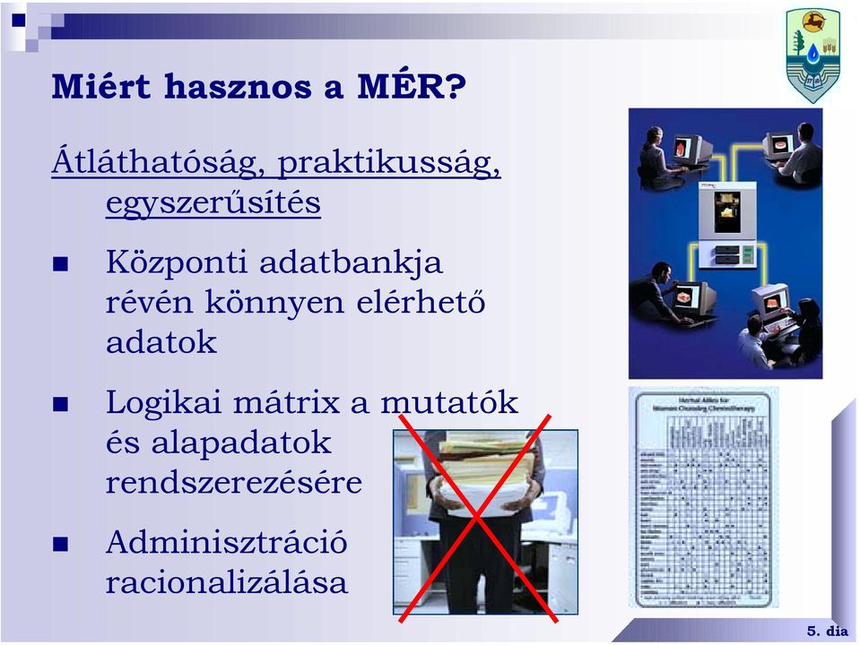 Központi adatbankja révén könnyen elérhető adatok!