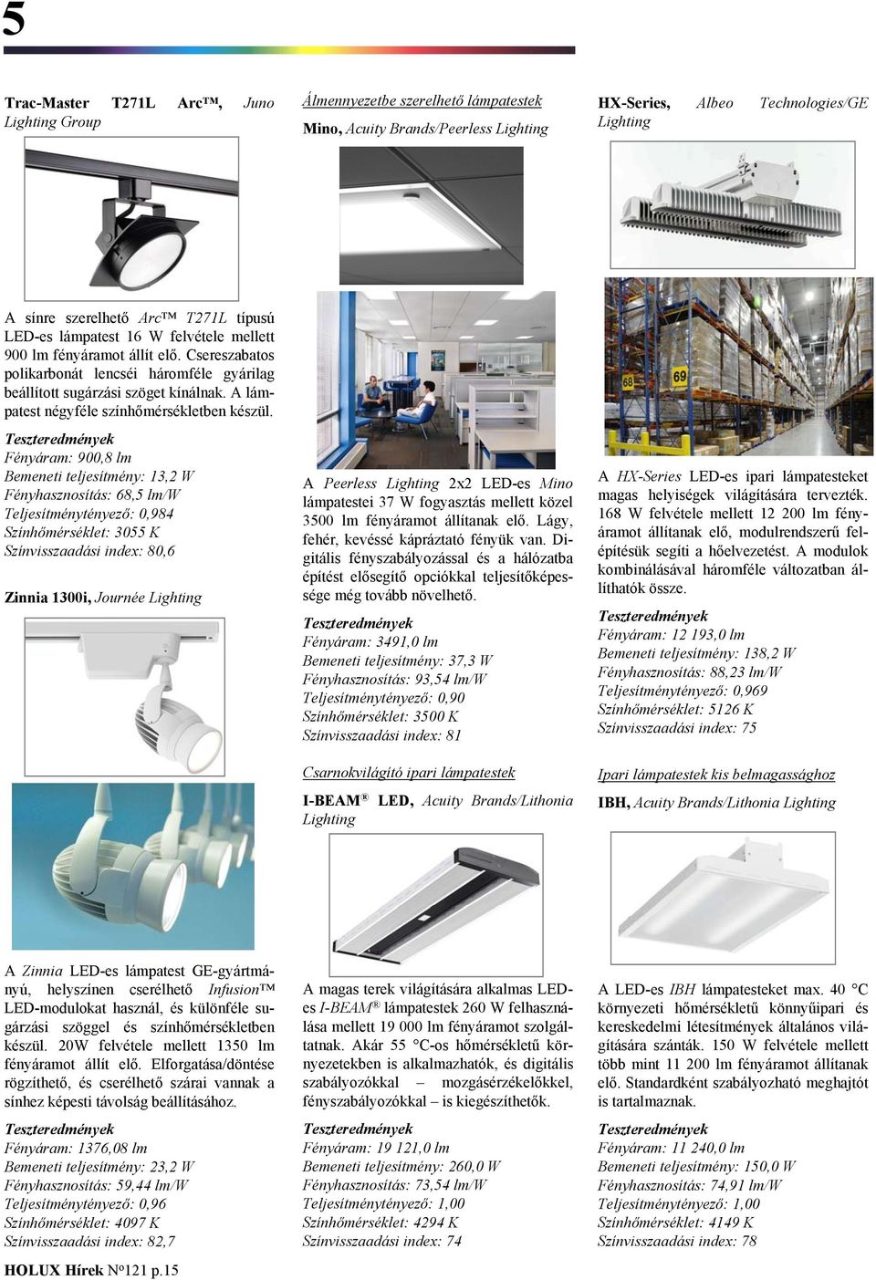 A lámpatest négyféle színhőmérsékletben készül.