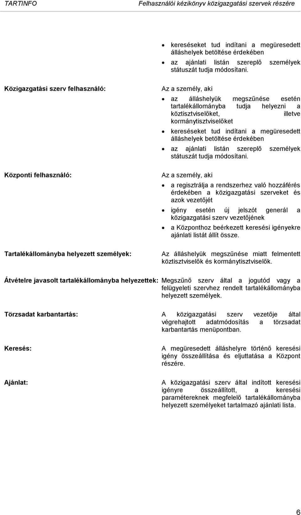 köztisztviselőket, illetve kormánytisztviselőket  Az a személy, aki a regisztrálja a rendszerhez való hozzáférés érdekében a közigazgatási szerveket és azok vezetőjét igény esetén új jelszót generál