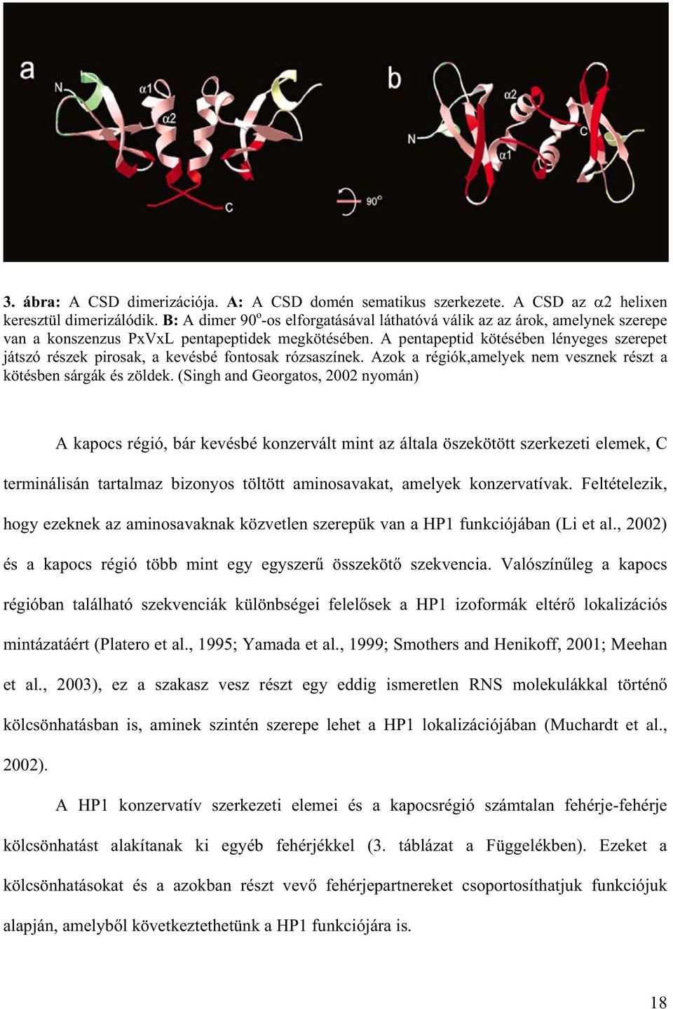 A pentapeptid kötésében lényeges szerepet játszó részek pirosak, a kevésbé fontosak rózsaszínek. Azok a régiók,amelyek nem vesznek részt a kötésben sárgák és zöldek.