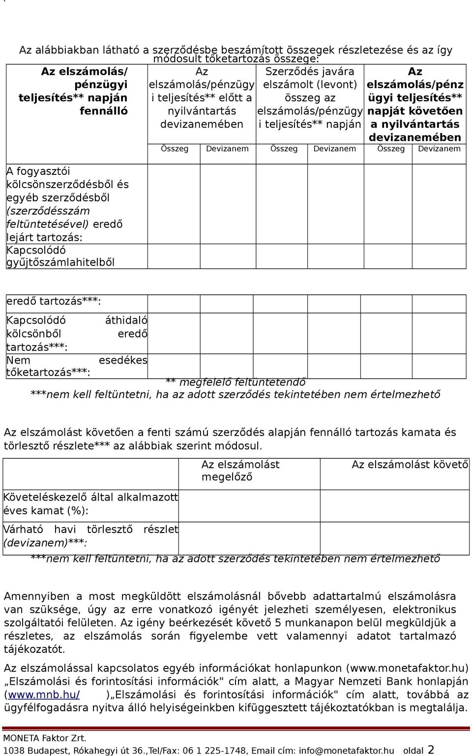 devizanemében Összeg Devizanem Összeg Devizanem Összeg Devizanem A fogyasztói kölcsönszerződésből és egyéb szerződésből (szerződésszám feltüntetésével) eredő lejárt tartozás: Kapcsolódó