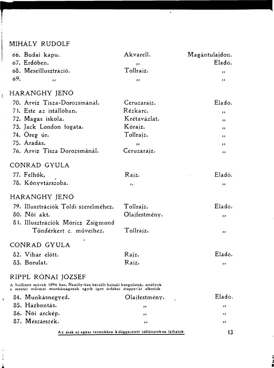 Vihar előtt. 83. Borulat. Akvarell. tr Tollrajz. Ceruzarajz. Rézkarc. Krétavázlat. Kőrajz. Tollrajz. ft Ceruzarajz. Rajz. Tollrajz. Tollrajz. Rajz. Rajz. Magántulajdon.