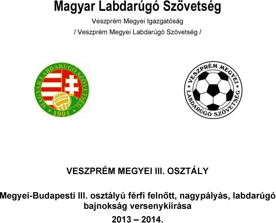 III. OSZTÁLY Megyei-Budapesti III.