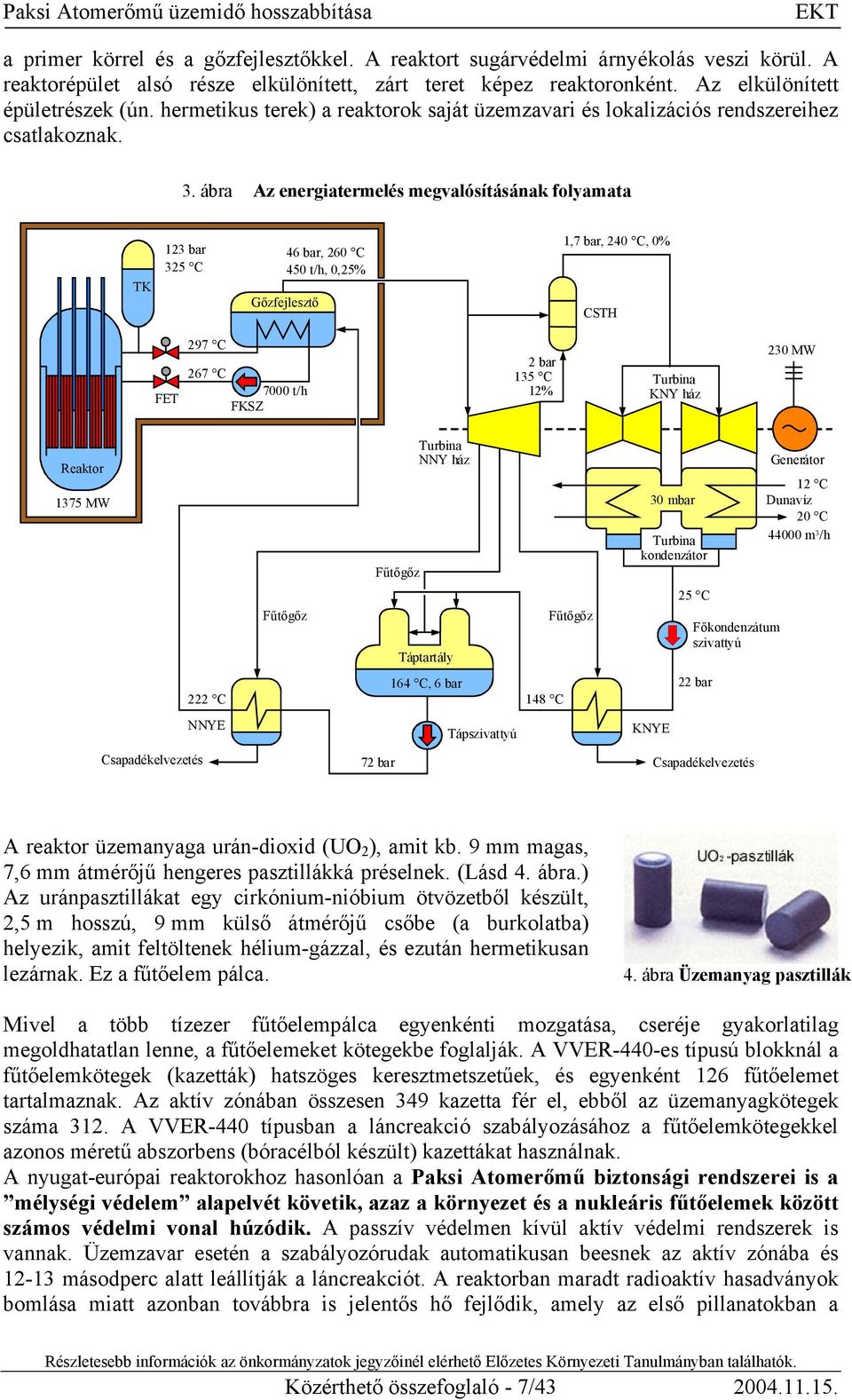 ábra Az energiatermelés megvalósításának folyamata TK 123 bar 325 C 46 bar, 260 C 450 t/h, 0,25% Gőzfejlesztő 1,7 bar, 240 C, 0% CSTH FET 297 C 267 C 7000 t/h FKSZ 2 bar 135 C 12% Turbina KNY ház 230