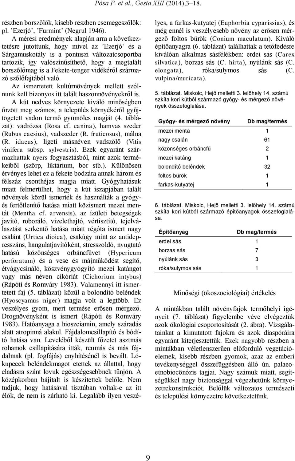 a Fekete-tenger vidékéről származó szőlőfajtából való. Az ismertetett kultúrnövények mellett szólnunk kell bizonyos itt talált haszonnövényekről is.