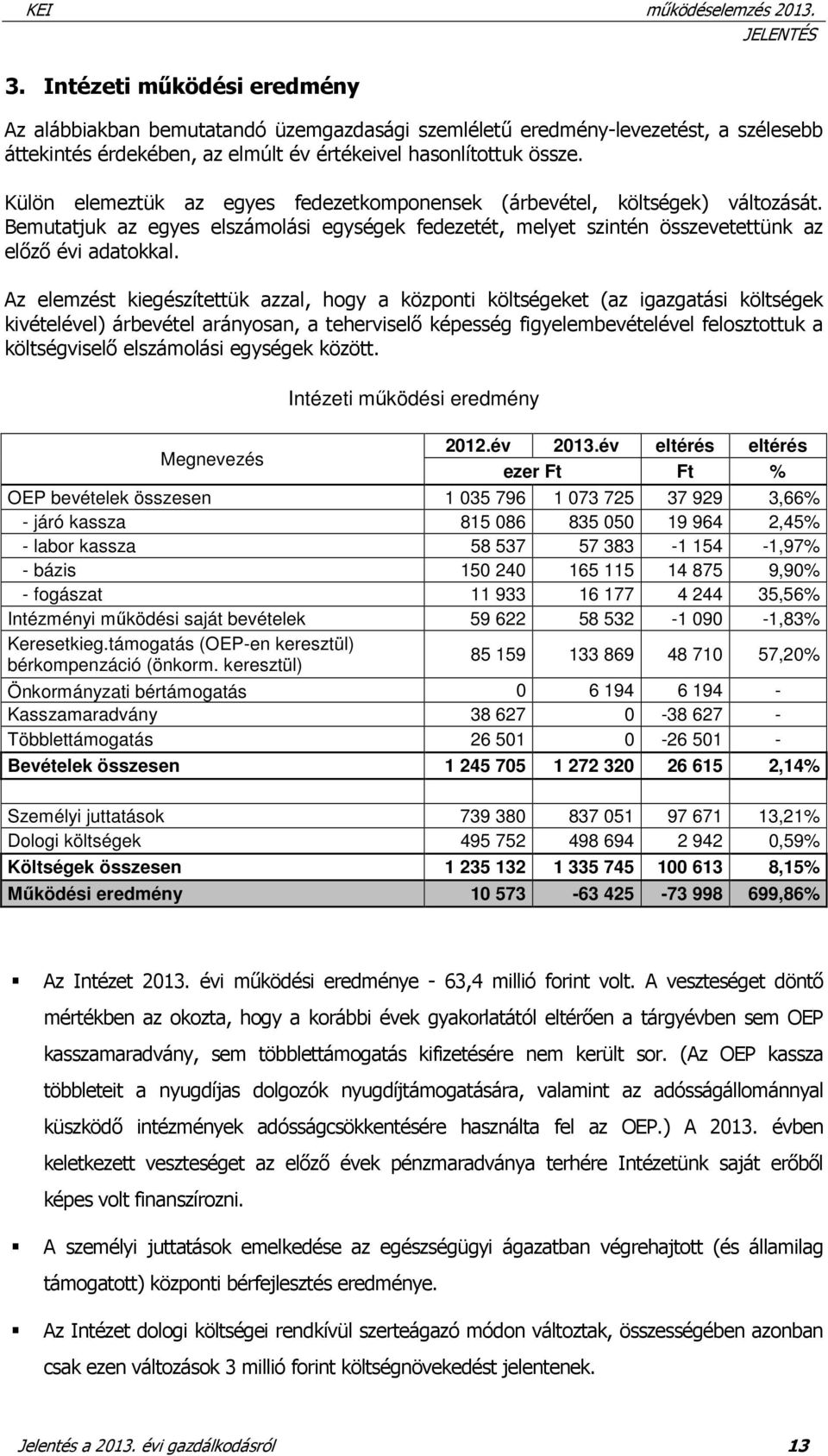 Az elemzést kiegészítettük azzal, hogy a központi költségeket (az igazgatási költségek kivételével) árbevétel arányosan, a teherviselő képesség figyelembevételével felosztottuk a költségviselő