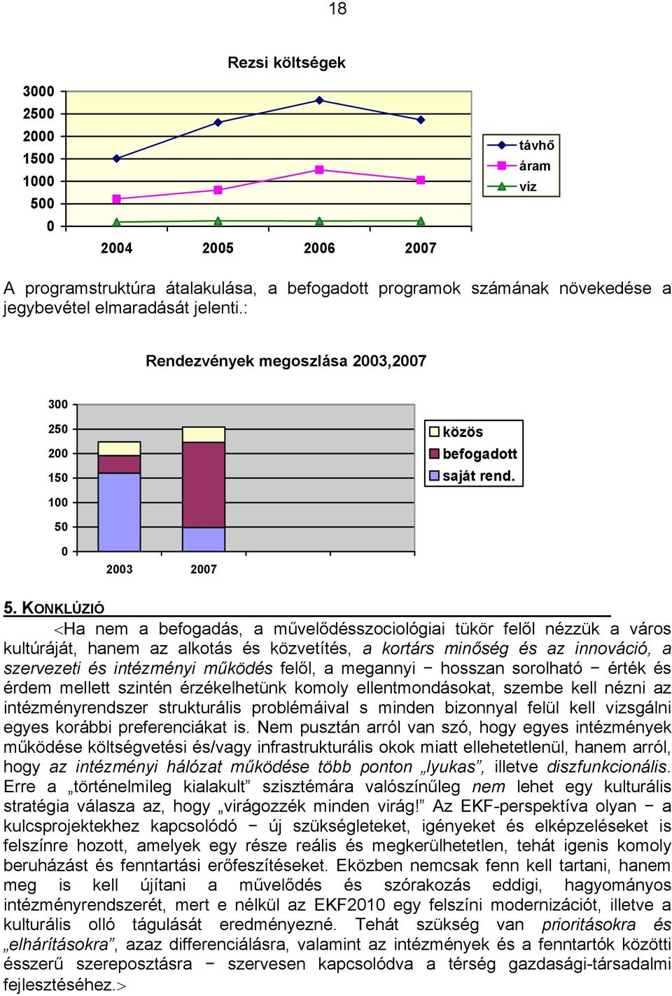 KONKLÚZIÓ <Ha nem a befogadás, a művelődésszociológiai tükör felől nézzük a város kultúráját, hanem az alkotás és közvetítés, a kortárs minőség és az innováció, a szervezeti és intézményi működés