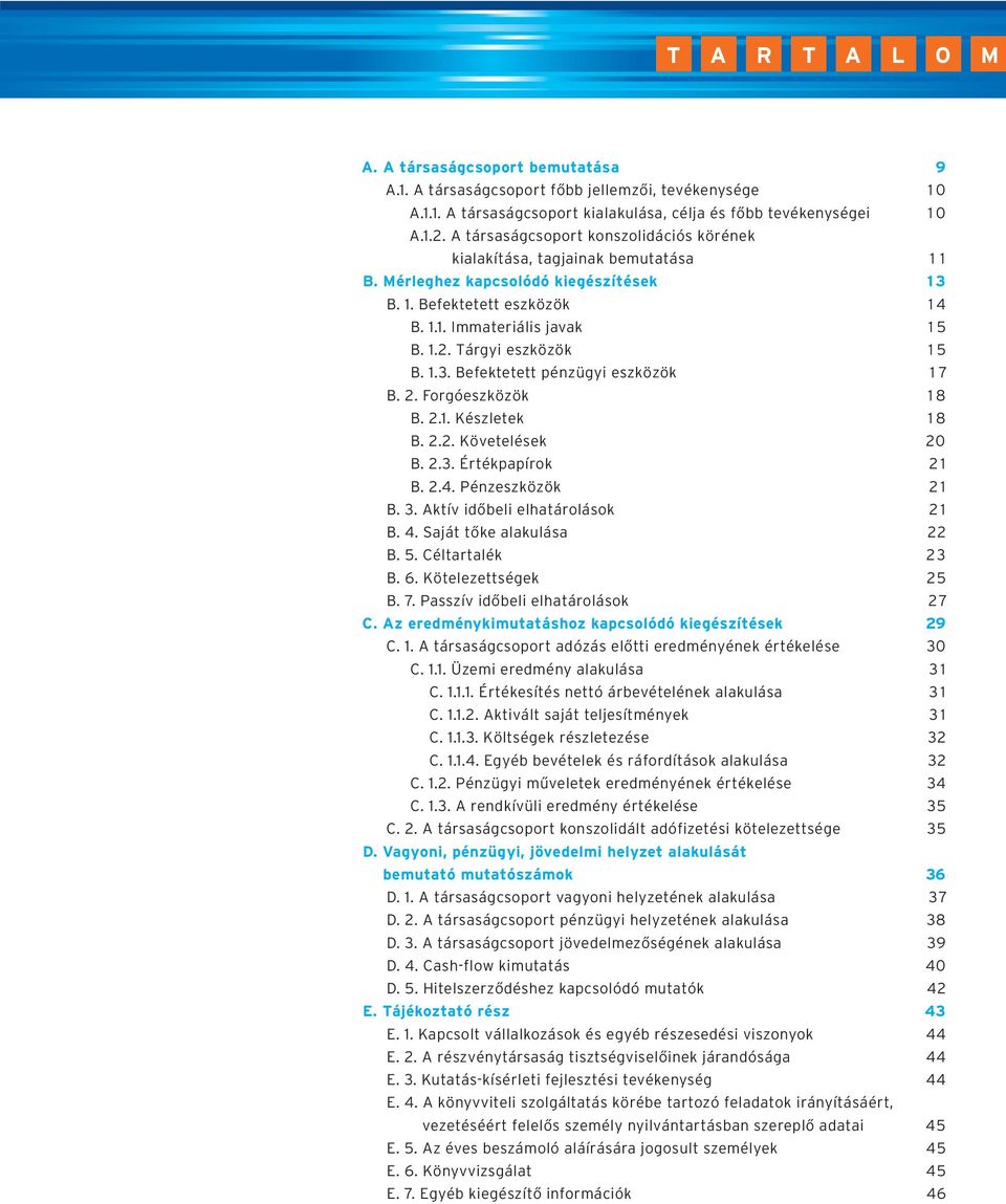 Tárgyi eszközök 15 B. 1.3. Befektetett pénzügyi eszközök 17 B. 2. Forgóeszközök 18 B. 2.1. Készletek 18 B. 2.2. Követelések 20 B. 2.3. Értékpapírok 21 B. 2.4. Pénzeszközök 21 B. 3.