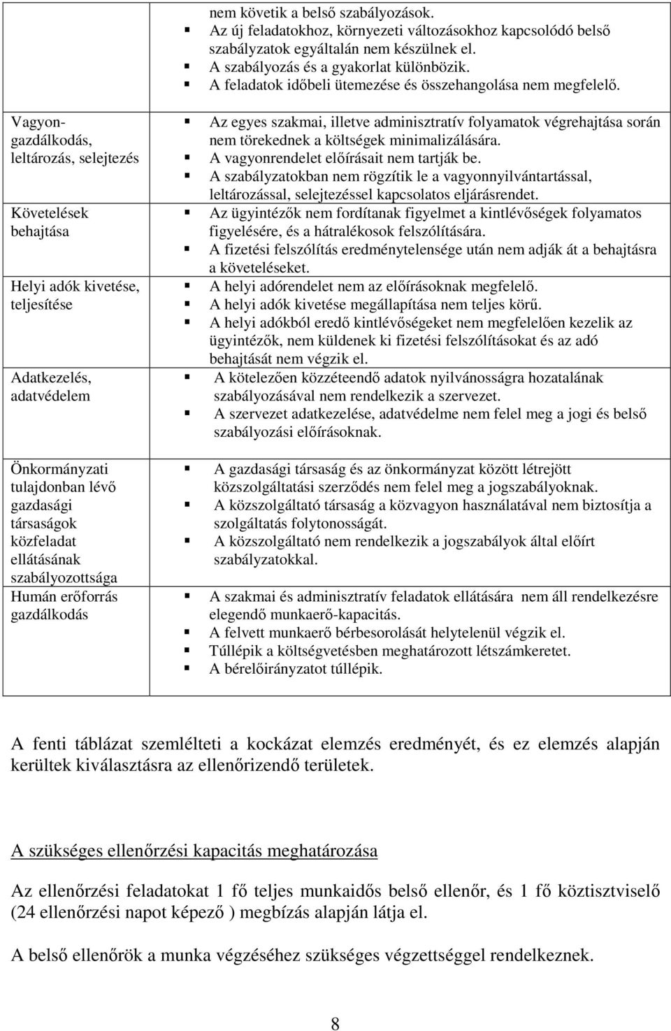 A szabályozás és a gyakorlat különbözik. A feladatok időbeli ütemezése és összehangolása nem megfelelő.