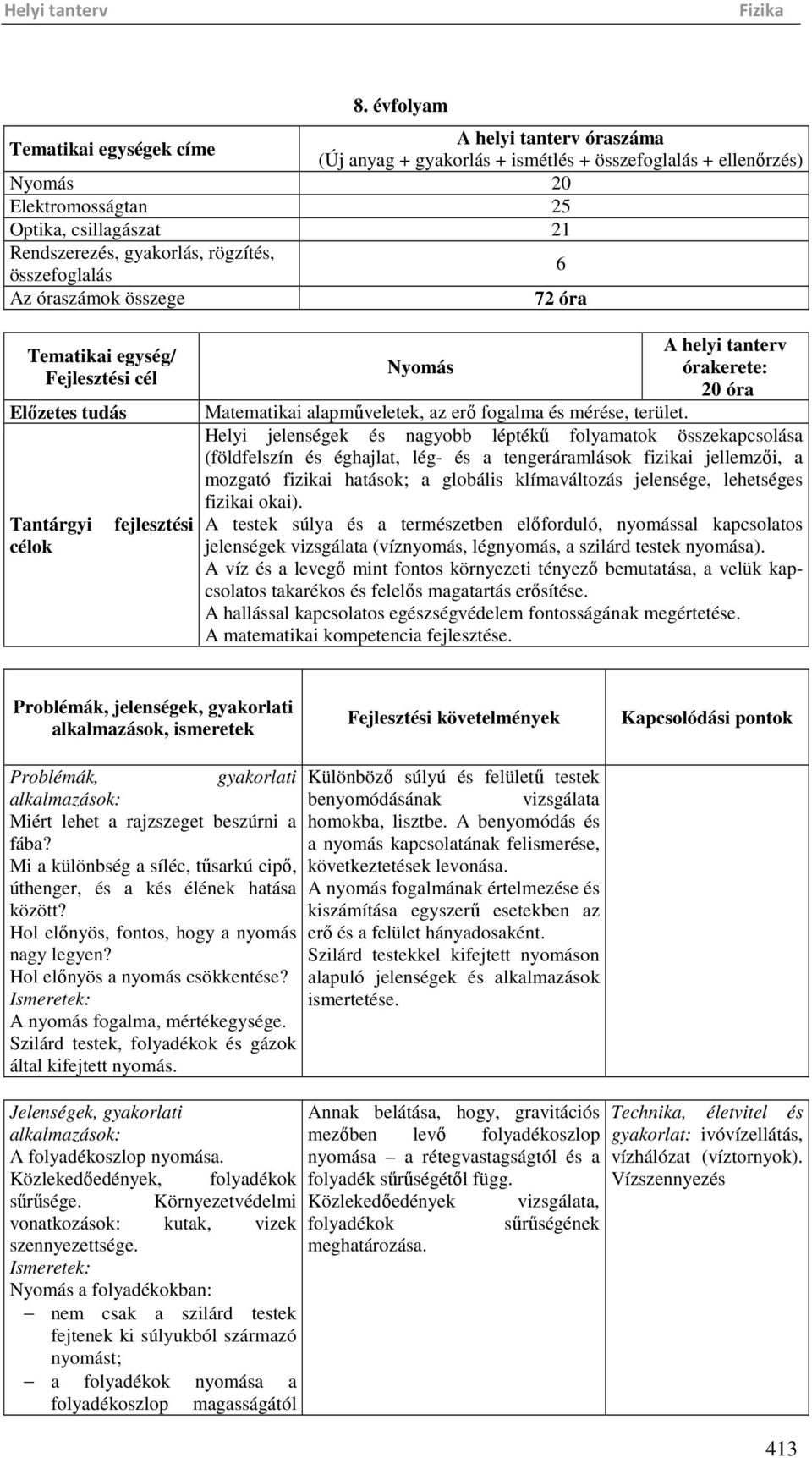 alapműveletek, az erő fogalma és mérése, terület.