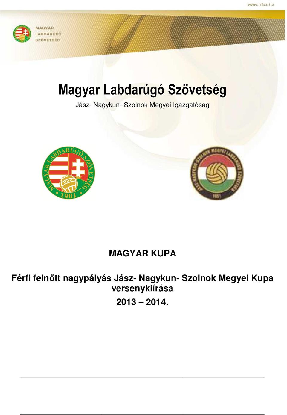 MAGYAR KUPA Férfi felnőtt nagypályás