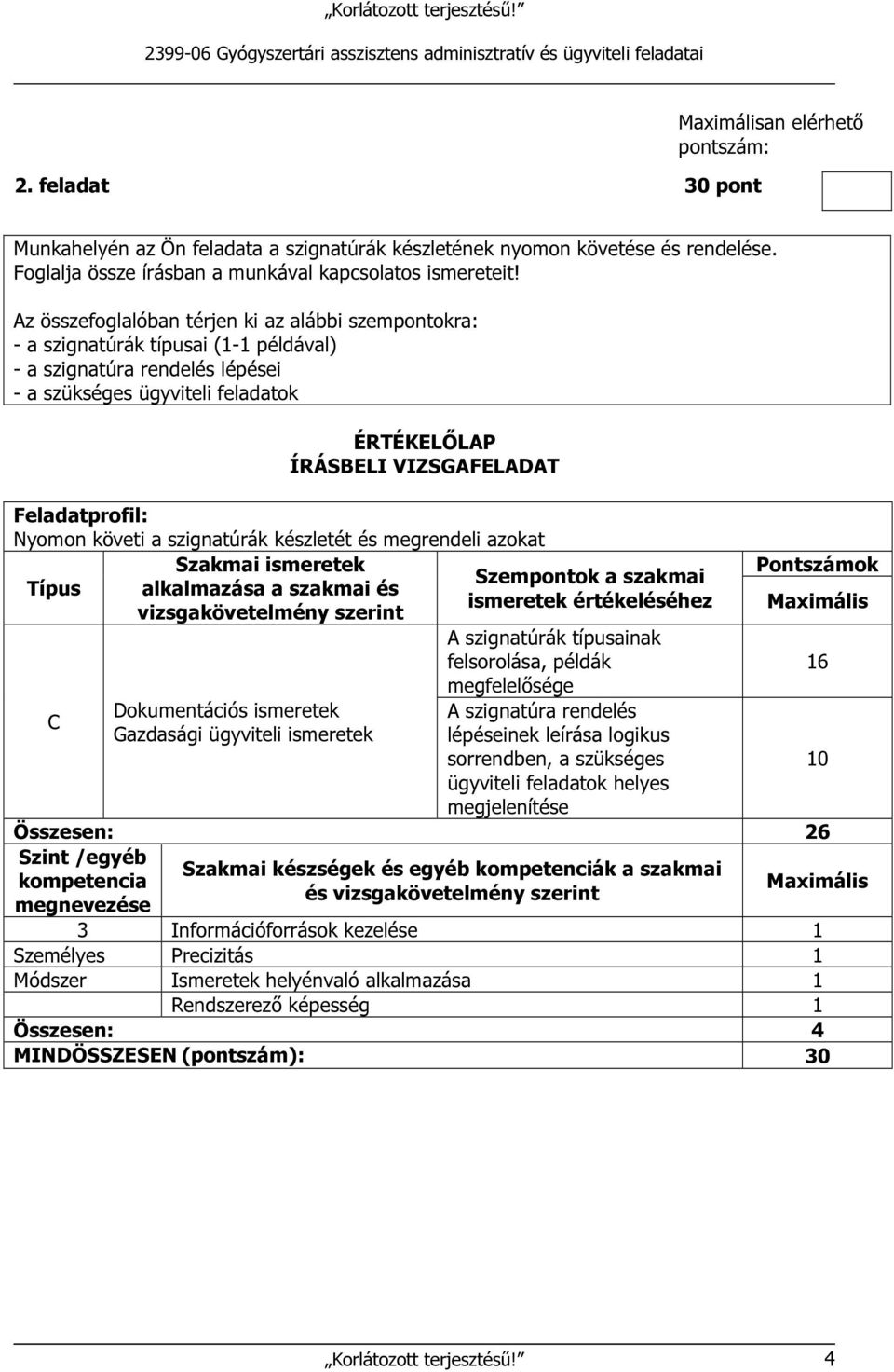 szignatúrák készletét és megrendeli azokat Típus alkalmazása a szakmai és C Gazdasági ügyviteli ismeretek A szignatúrák típusainak felsorolása, példák megfelelősége A szignatúra