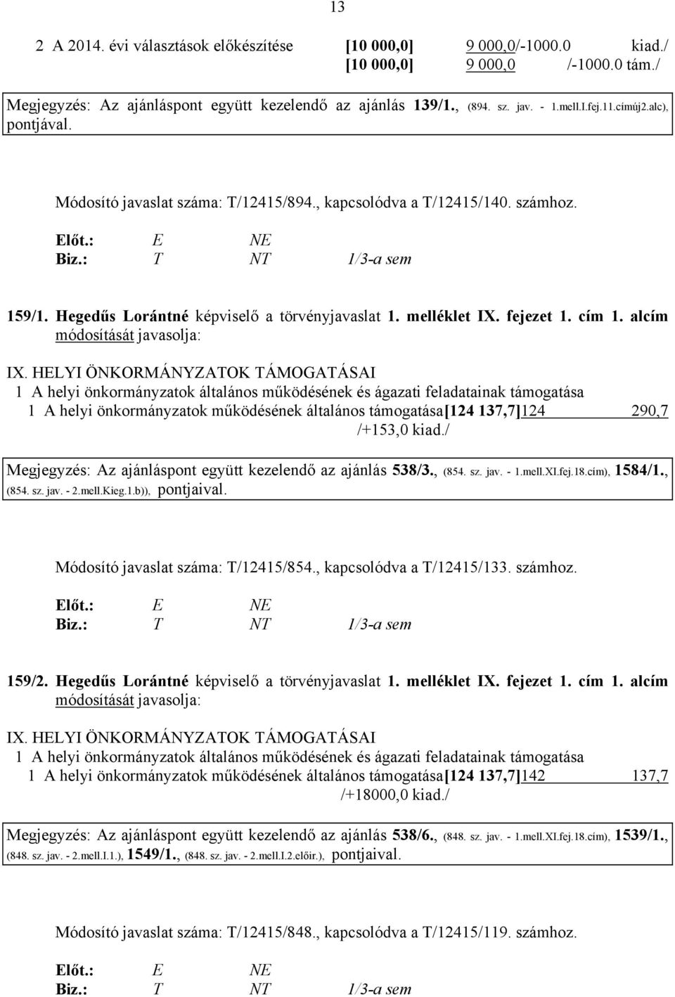 alcím módosítását javasolja: IX.