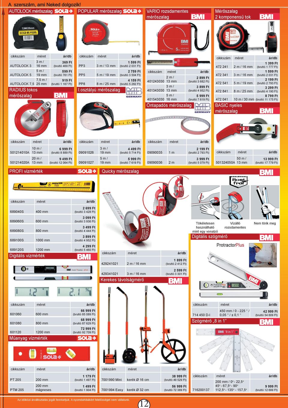 osztályú mérőszalag RADIUS tokos mérőszalag Mérőszalag 2 komponensű tok 2m/ 401243030 13 mm 3m/ 401343030 13 mm 5m/ 401543030 16 mm 2 899 Ft (bruttó 3 682 Ft) 3 899 Ft (bruttó 4 952 Ft) 5 999 Ft