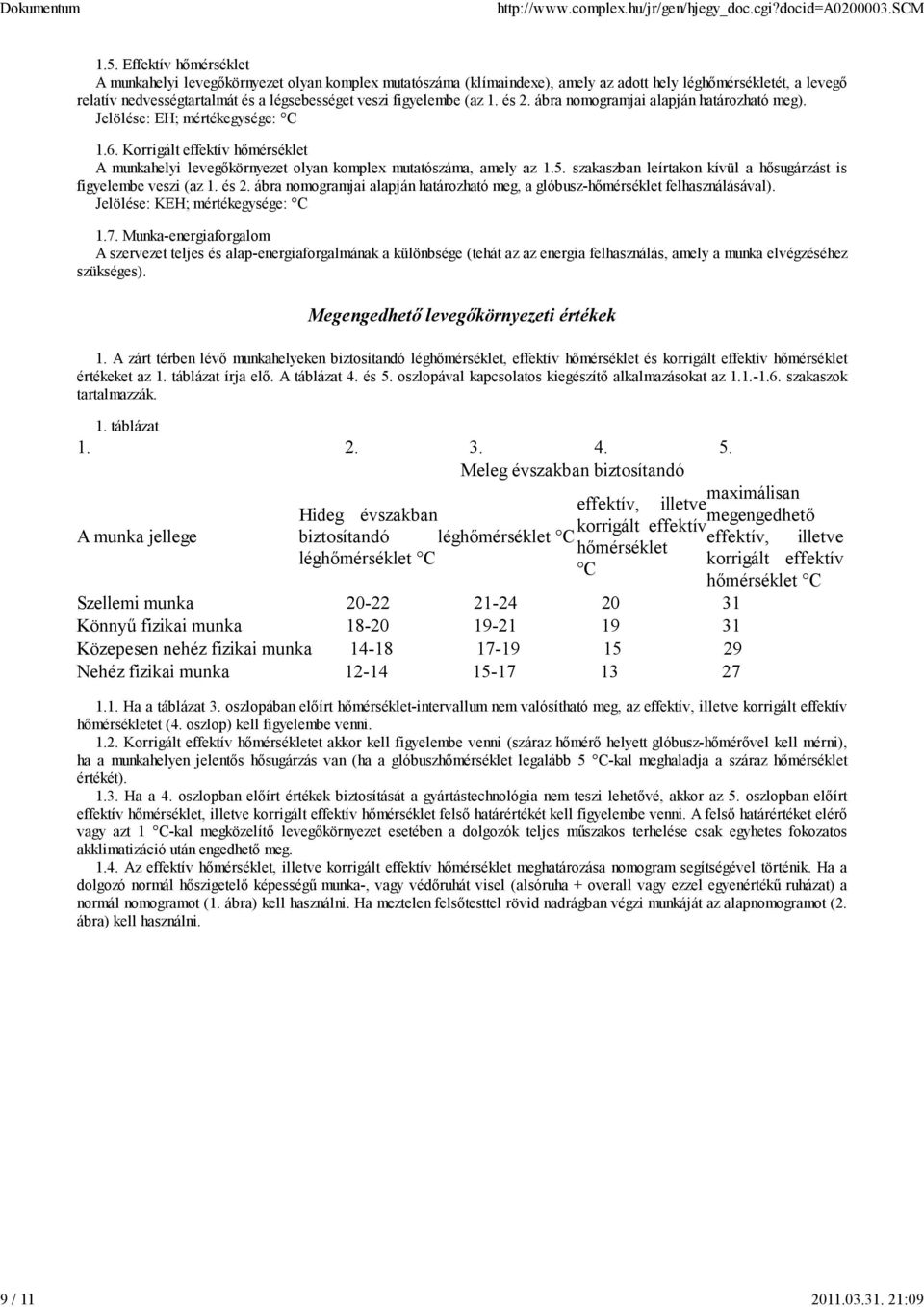 figyelembe (az 1. és 2. ábra nomogramjai alapján határozható meg). Jelölése: EH; mértékegysége: C 1.6.