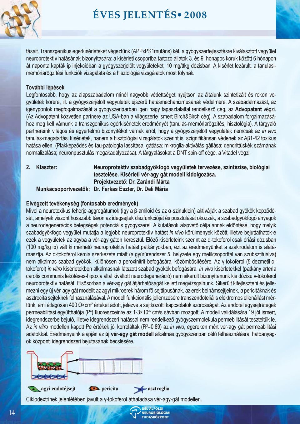 A kísérlet lezárult, a tanulásimemóriarögzítési funkciók vizsgálata és a hisztológia vizsgálatok most folynak.