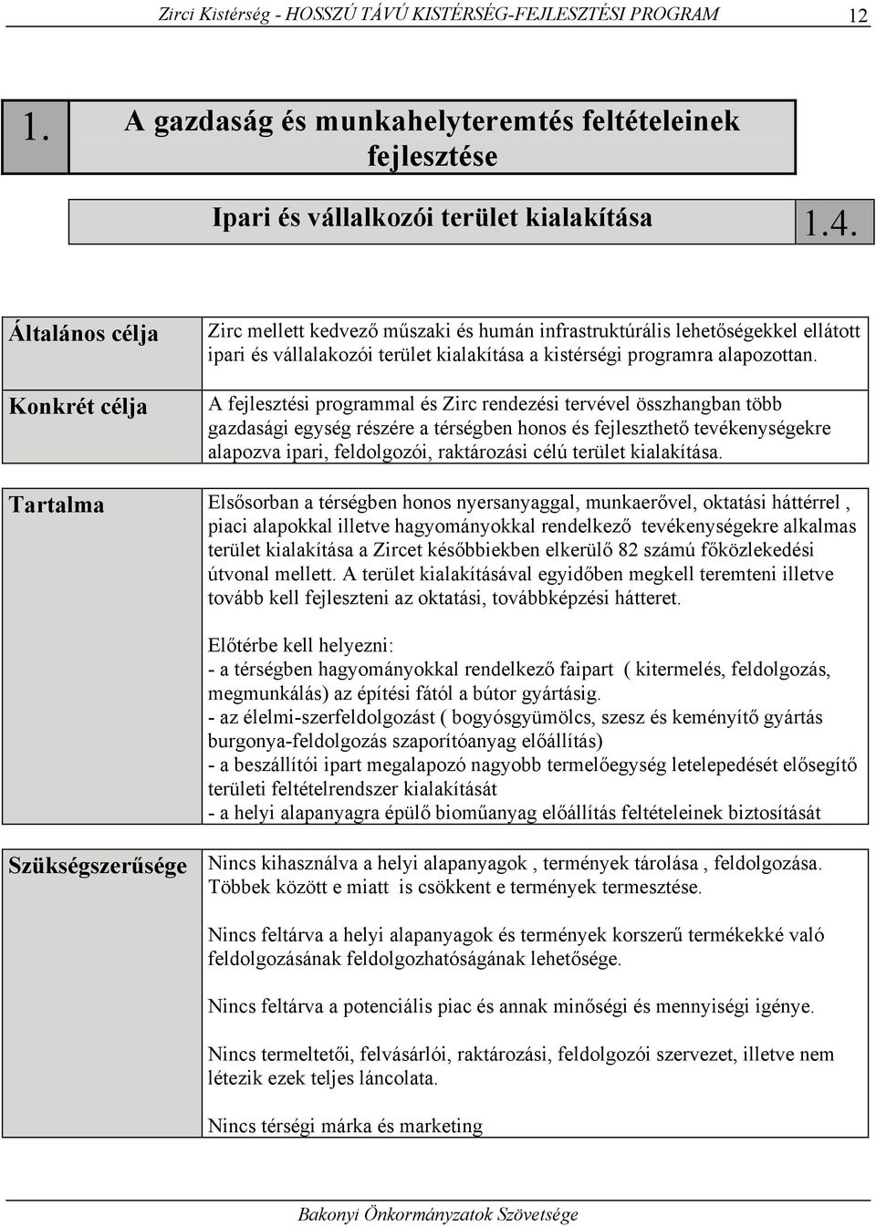 A fejlesztési programmal és Zirc rendezési tervével összhangban több gazdasági egység részére a térségben honos és fejleszthető tevékenységekre alapozva ipari, feldolgozói, raktározási célú terület