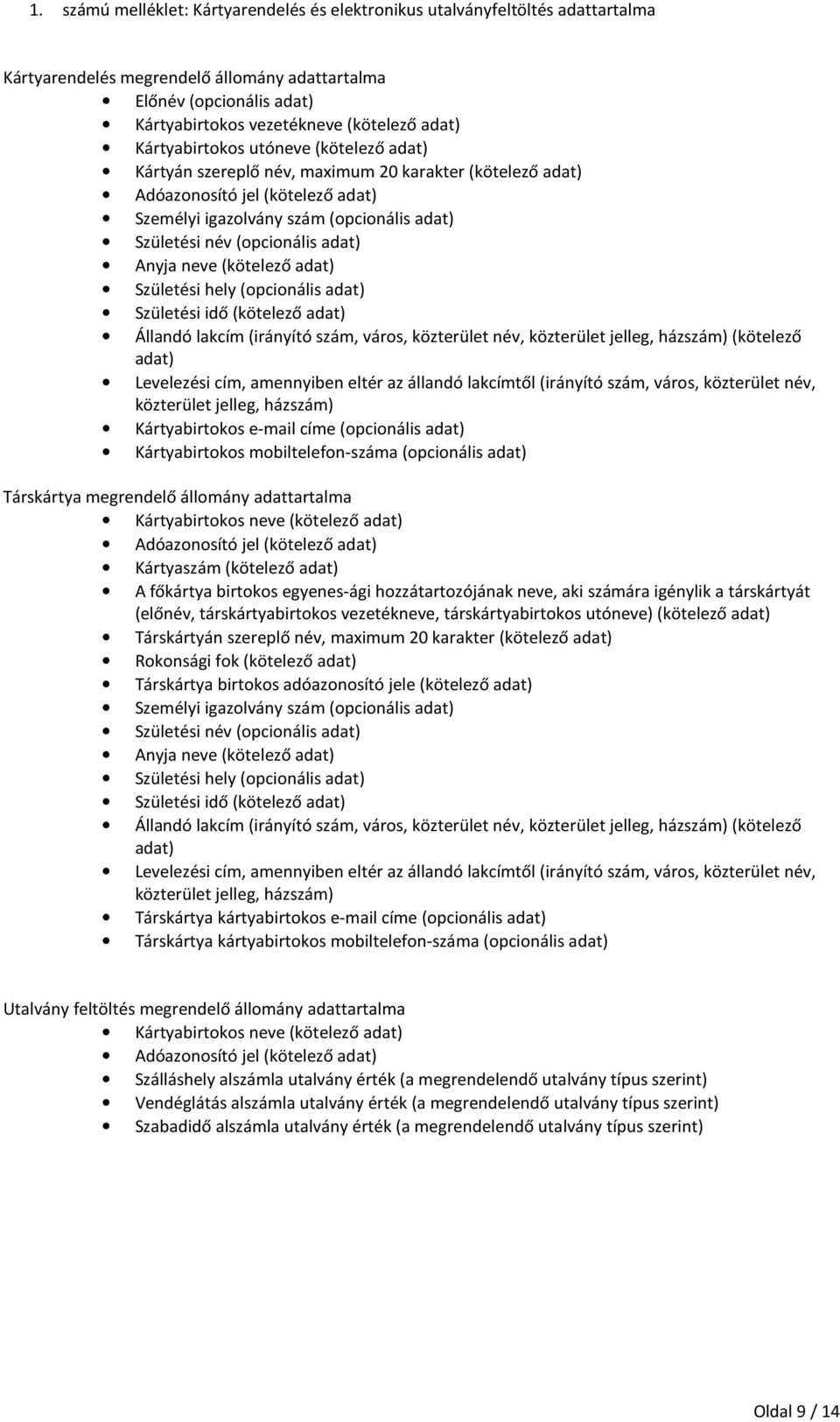 adat) Anyja neve (kötelező adat) Születési hely (opcionális adat) Születési idő (kötelező adat) Állandó lakcím (irányító szám, város, közterület név, közterület jelleg, házszám) (kötelező adat)