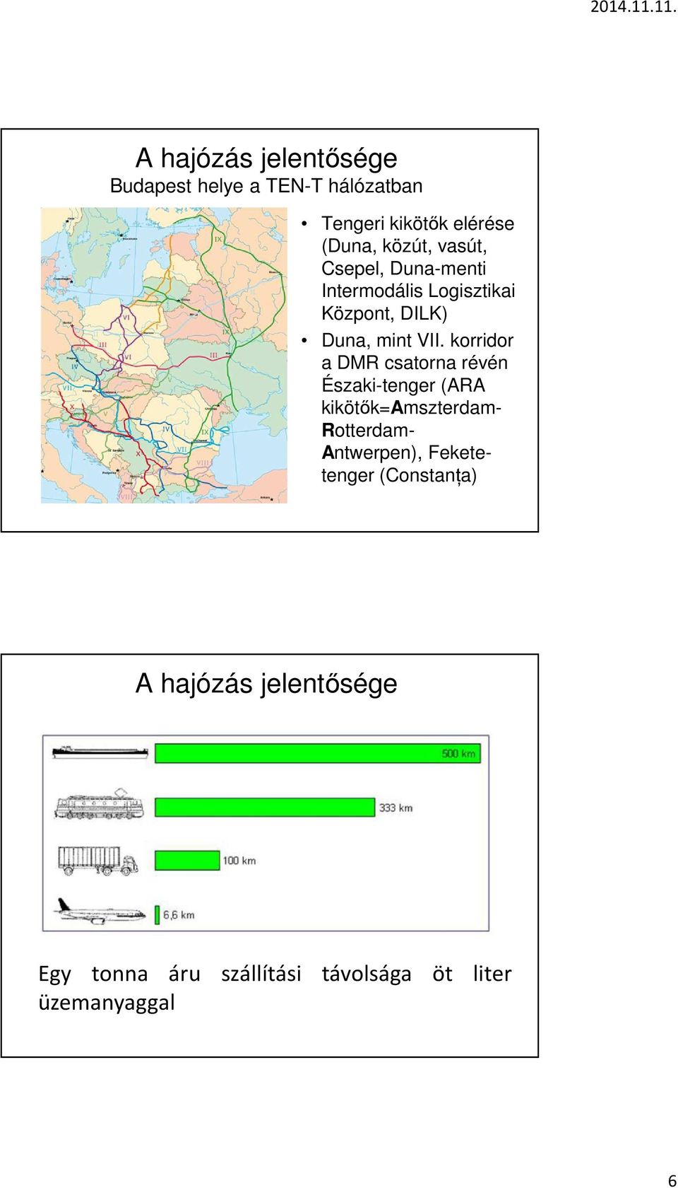 korridor a DMR csatorna révén Északi-tenger (ARA kikötők=amszterdam- Rotterdam- Antwerpen),