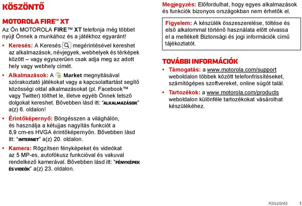 Alkalmazások: A Market megnyitásával szórakoztató játékokat vagy a kapcsolattartást segítő közösségi oldal alkalmazásokat (pl.