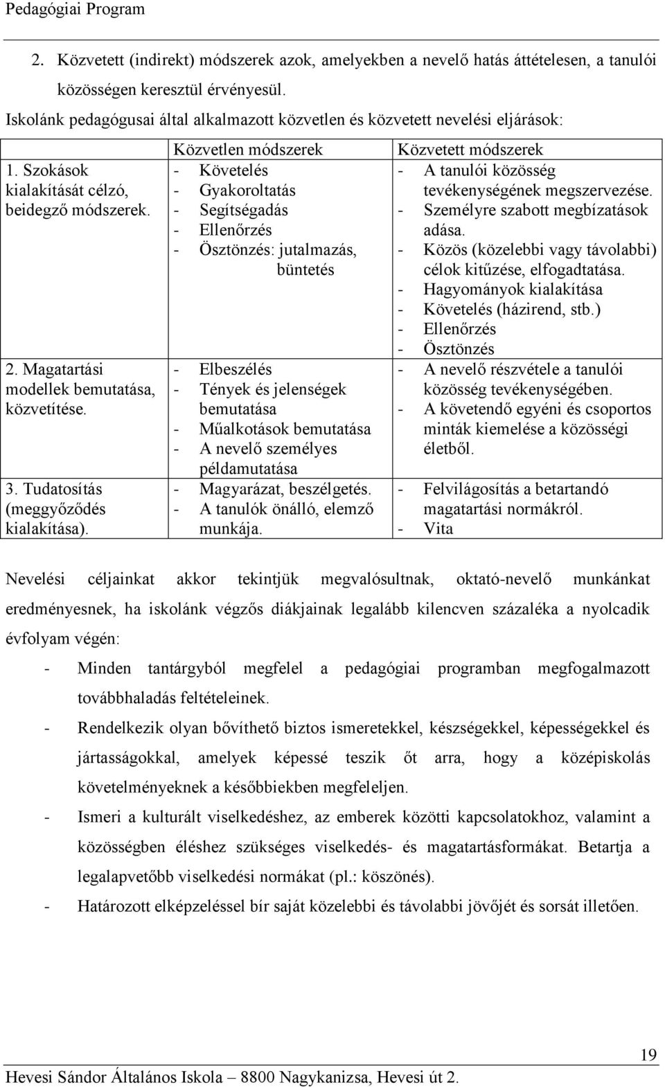 Tudatosítás (meggyőződés kialakítása).