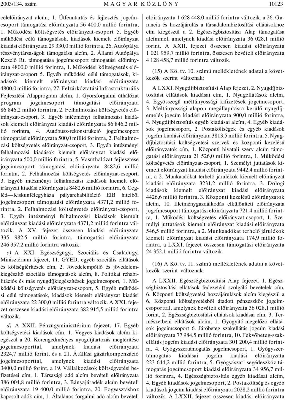 támogatása jogcímcsoport támogatási a 4800,0 millió forintra, 1. Mûködési költségvetés -csoport 5. Egyéb mûködési célú támogatások, kiadások kiemelt kiadási a 4800,0 millió forintra, 27.