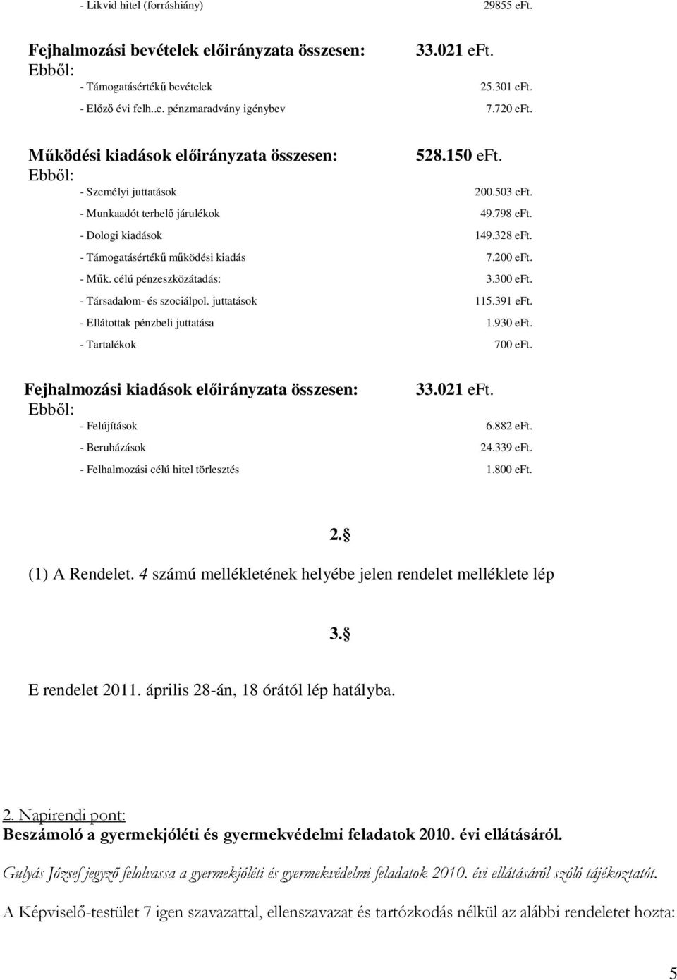 - Támogatásértékű működési kiadás 7.200 eft. - Műk. célú pénzeszközátadás: 3.300 eft. - Társadalom- és szociálpol. juttatások 115.391 eft. - Ellátottak pénzbeli juttatása 1.930 eft.