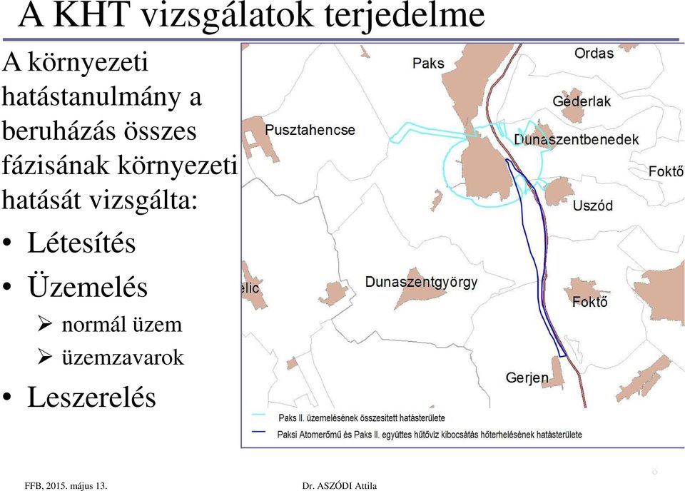 Létesítés Üzemelés normál üzem üzemzavarok Leszerelés