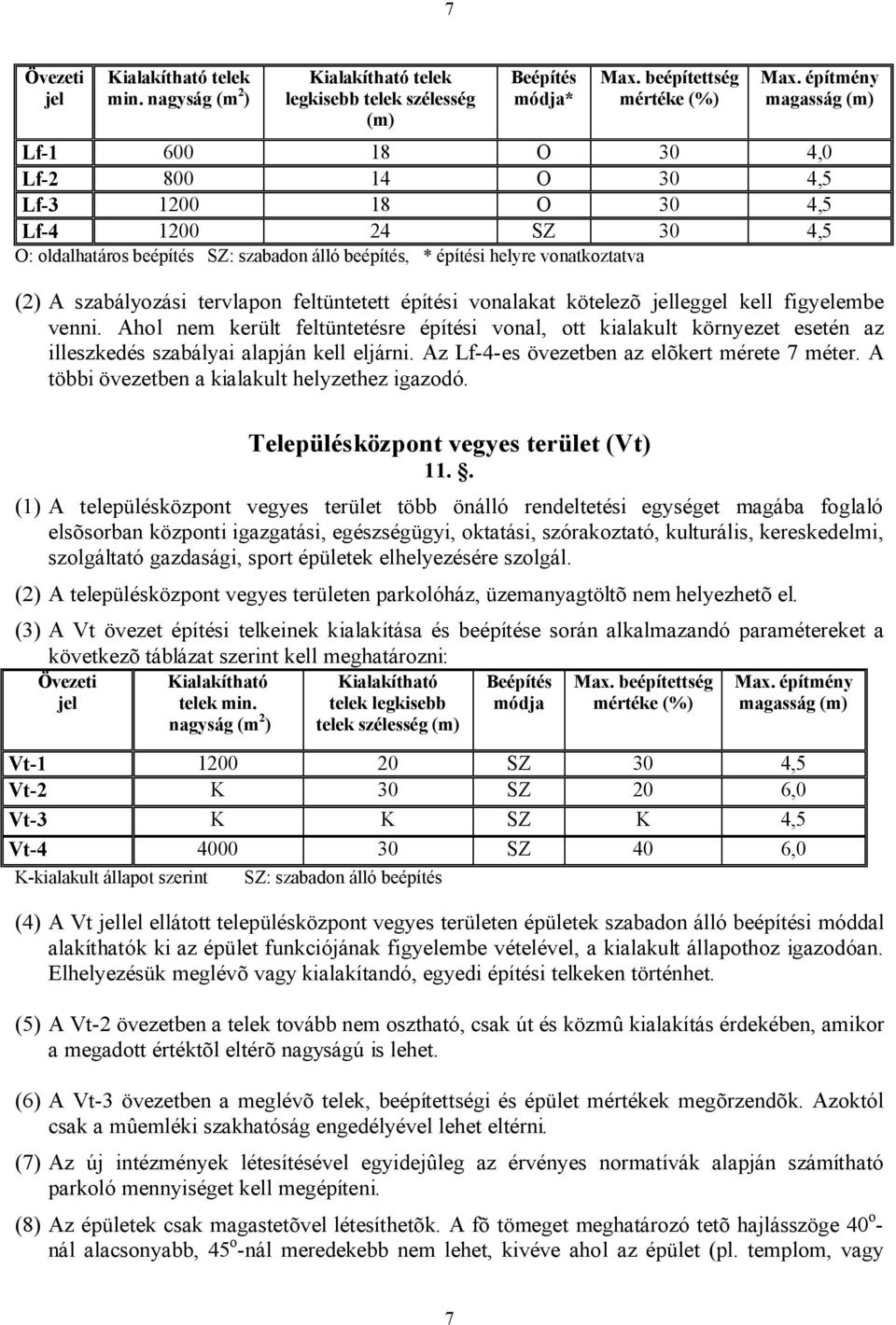 szabályozási tervlapon feltüntetett építési vonalakat kötelezõ jelleggel kell figyelembe venni.