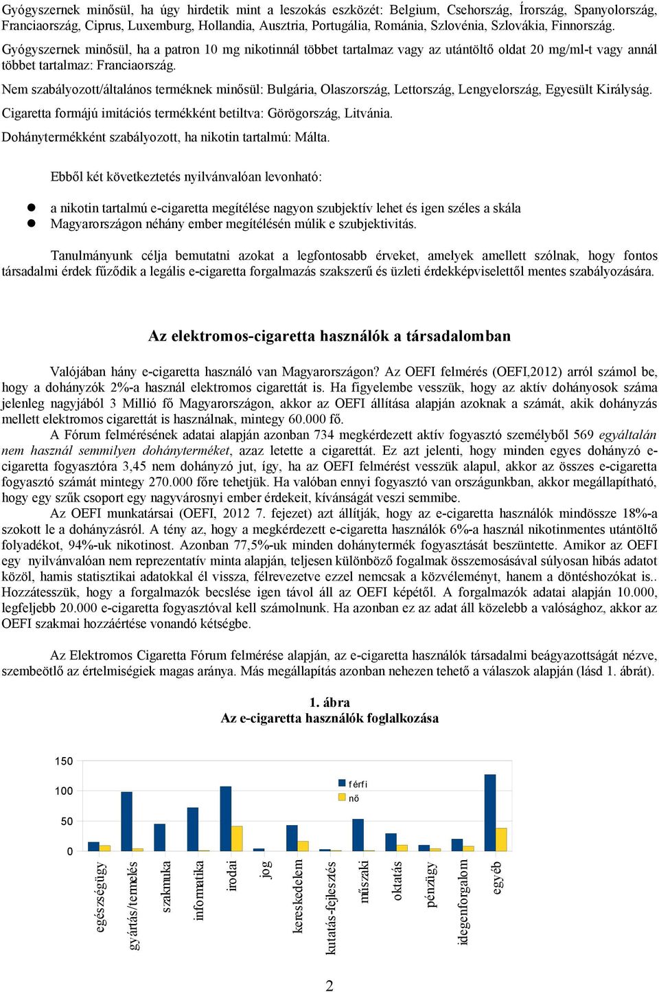 Nem szabályozott/általános terméknek misül: Bulgária, Olaszország, Lettország, Lengyelország, Egyesült Királyság. Cigaretta formájú imitációs termékként betiltva: Görögország, Litvánia.