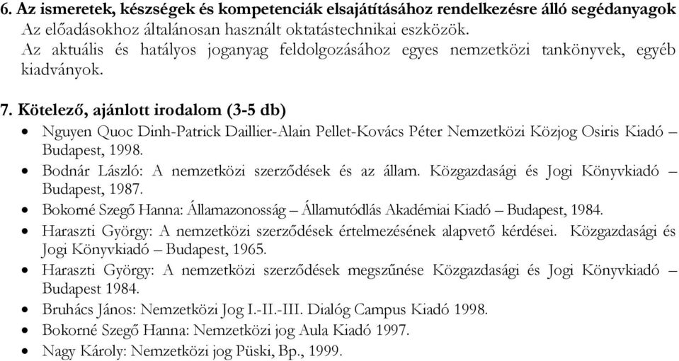 Közgazdasági és Jogi Könyvkiadó Budapest, 1987. Bokorné Szegő Hanna: Államazonosság Államutódlás Akadémiai Kiadó Budapest, 1984.