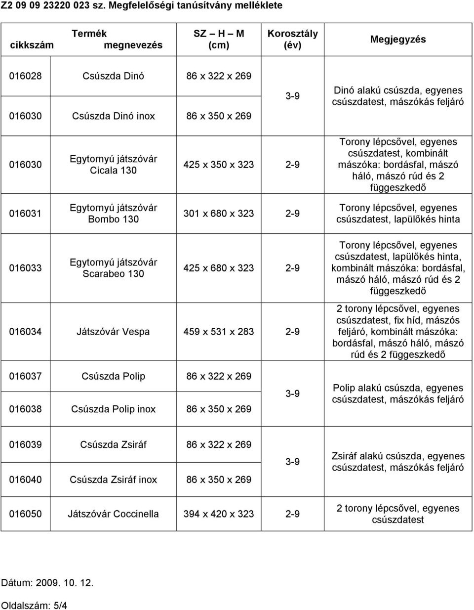 feljáró, kombinált mászóka: bordásfal, mászó háló, mászó rúd és 2 016037 Csúszda Polip 86 x 322 x 269 016038 Csúszda Polip inox 86 x 350 x 269 Polip alakú csúszda,