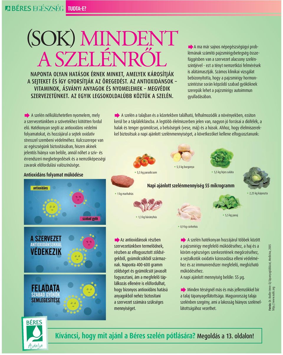 ÆA ma már sajnos népegészségügyi problémának számító pajzsmirigybetegség összefüggésben van a szervezet alacsony szelénszintjével - ezt a tényt nemzetközi felmérések is alátámasztják.
