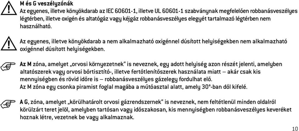 Az M zóna, amelyet orvosi környezetnek is neveznek, egy adott helyiség azon részét jelenti, amelyben altatószerek vagy orvosi bőrtisztító-, illetve fertőtlenítőszerek használata miatt akár csak kis