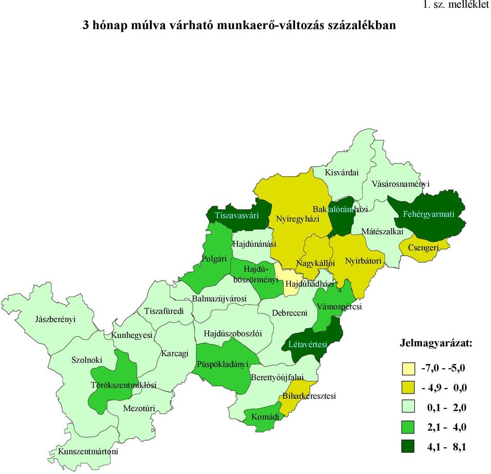 melléklet Kisvárdai Vásárosnaményi Jászberényi Szolnoki Kunszentmártoni Kunhegyesi Törökszentmiklósi Mezotúri Tiszafüredi