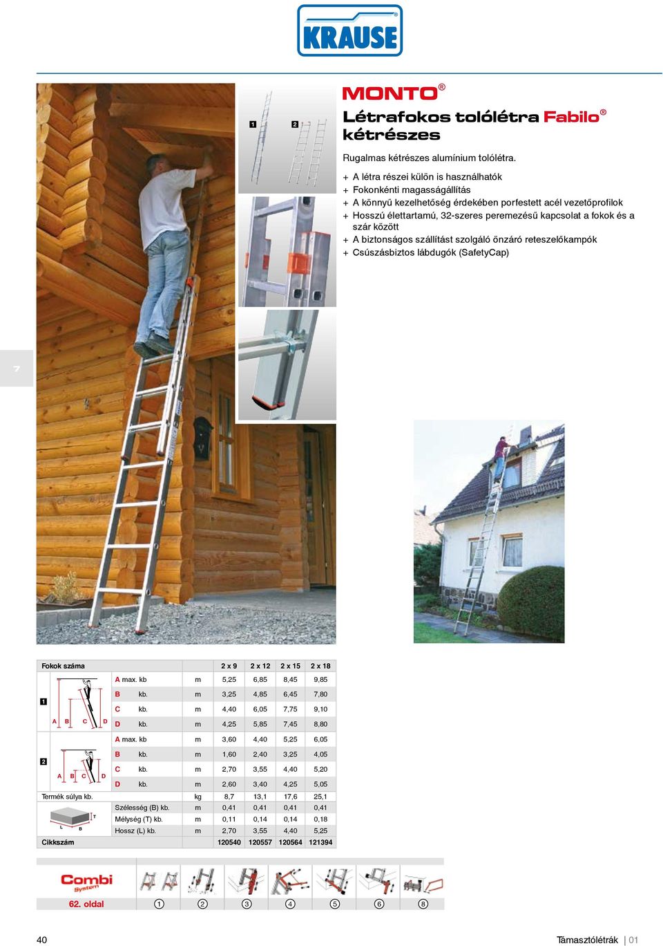 és a szár között + A biztonságos szállítást szolgáló önzáró reteszelőkampók Fokok száma x 9 x x 5 x 8 A max. kb m 5,5 6,85 8,45 9,85 B kb. m 3,5 4,85 6,45,80 C kb. m 4,40 6,05,5 9,0 D kb.