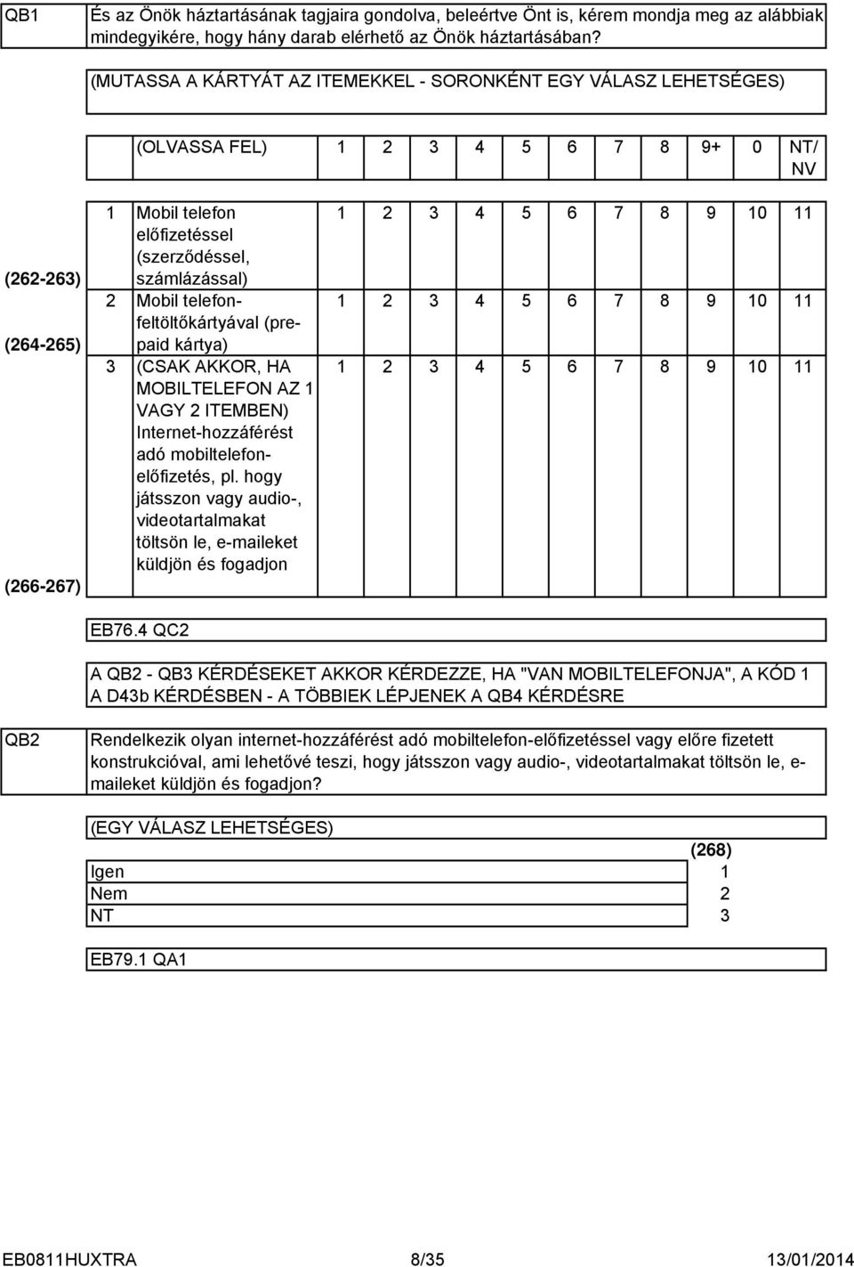 telefonfeltöltőkártyával 5 6 7 8 9 0 (pre- paid kártya) (CSAK AKKOR, HA 5 6 7 8 9 0 MOBILTELEFON AZ VAGY ITEMBEN) Internet-hozzáférést adó mobiltelefonelőfizetés, pl.