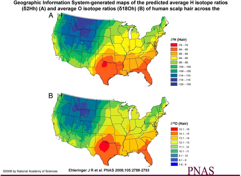 of human scalp hair across the coterminous United States.