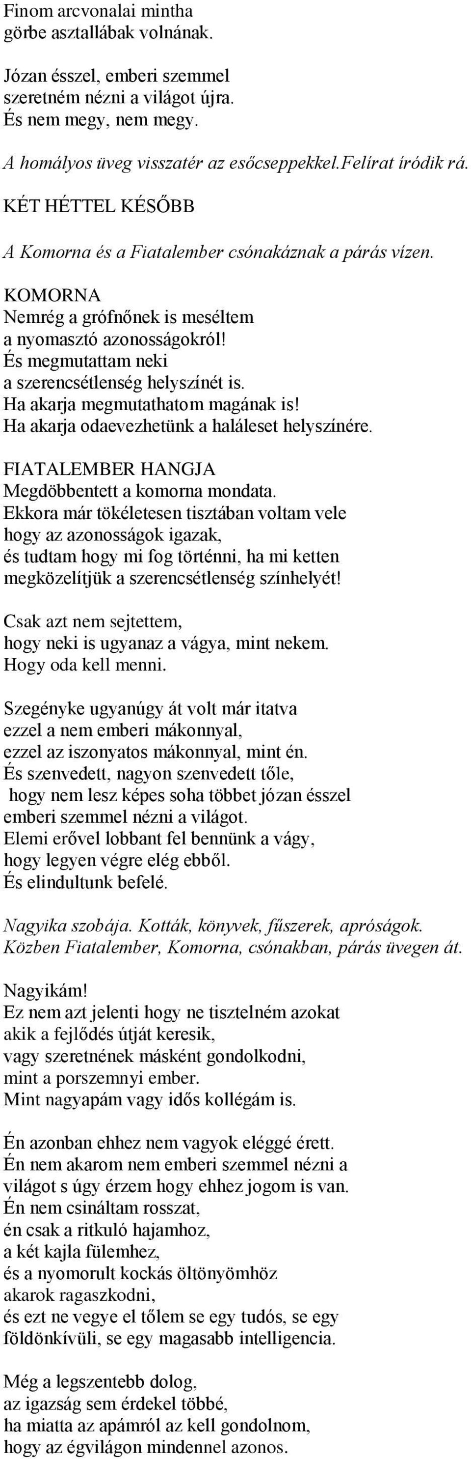 Ha akarja megmutathatom magának is! Ha akarja odaevezhetünk a haláleset helyszínére. HANGJA Megdöbbentett a komorna mondata.