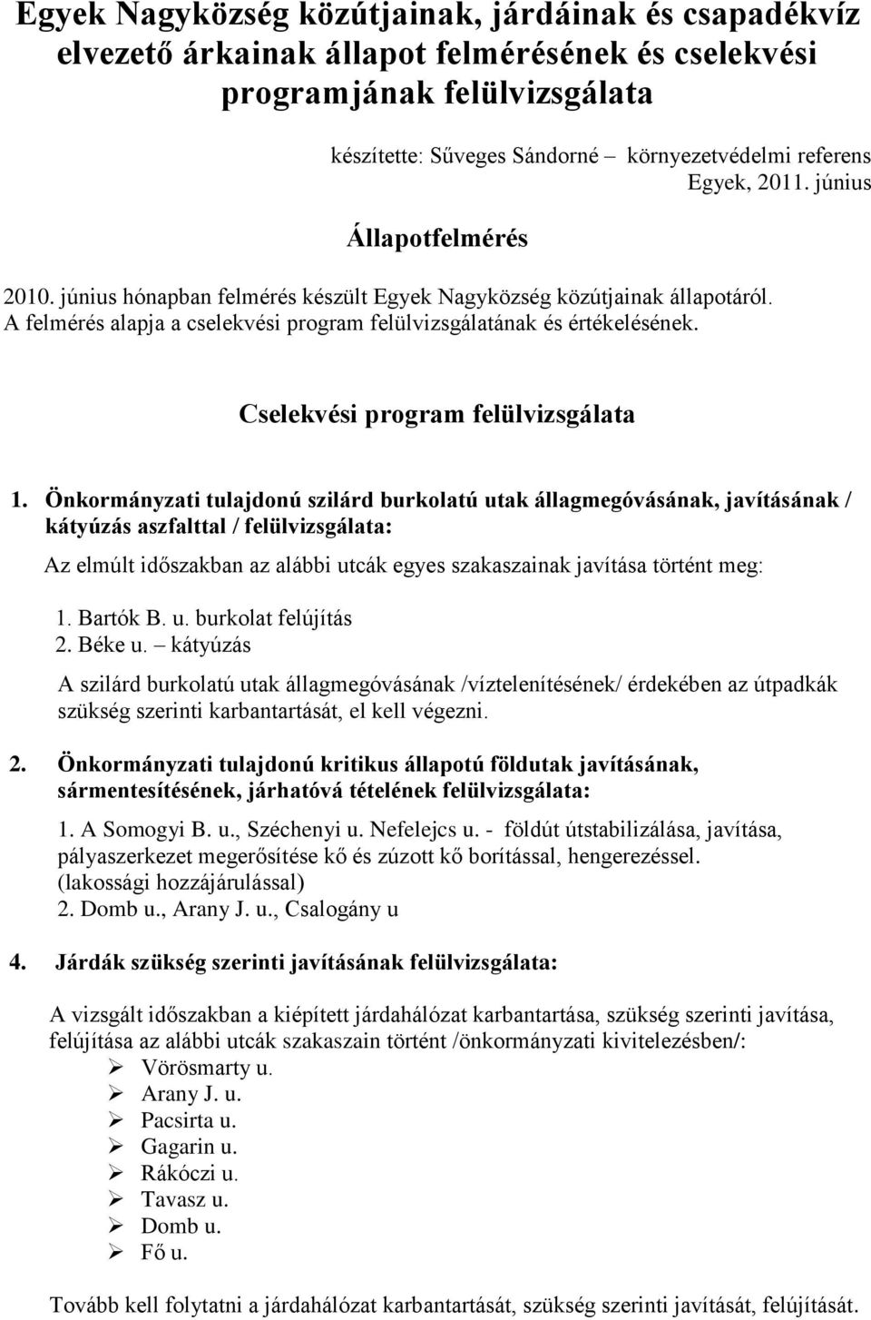Cselekvési program felülvizsgálata 1.