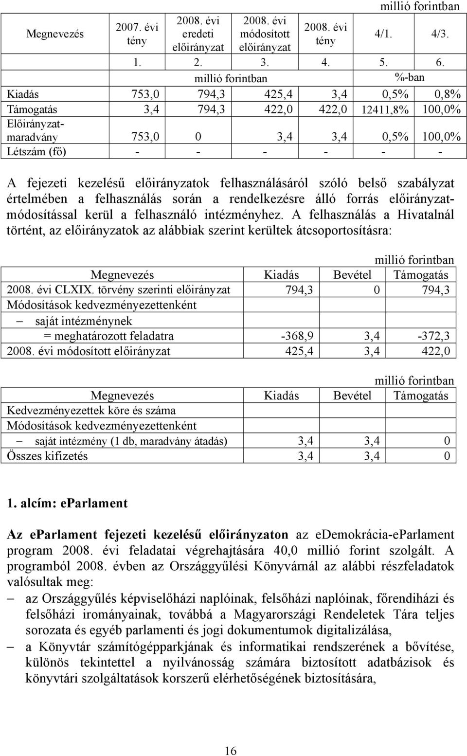 felhasználásáról szóló belső szabályzat értelmében a felhasználás során a rendelkezésre álló forrás módosítással kerül a felhasználó intézményhez.