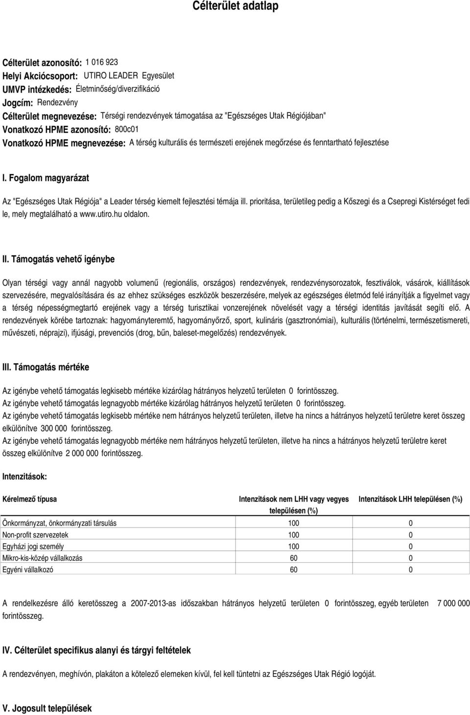 Fogalom magyarázat Az "Egészséges Utak Régiója" a Leader térség kiemelt fejlesztési témája ill. prioritása, területileg pedig a Kőszegi és a Csepregi Kistérséget fedi le, mely megtalálható a www.