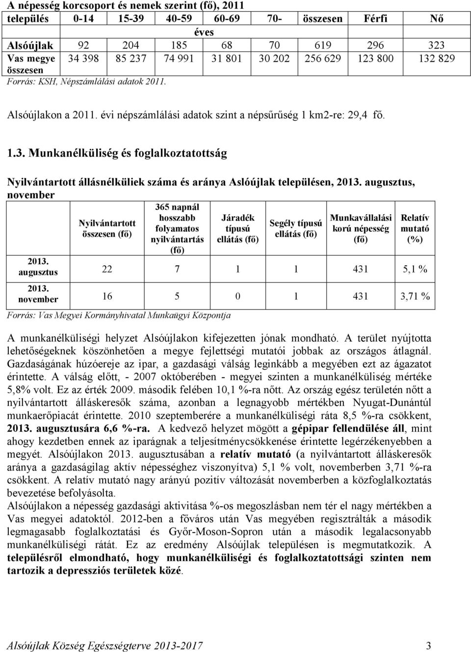 augusztus, november Nyilvántartott összesen (fő) 365 napnál hosszabb folyamatos nyilvántartás (fő) Járadék típusú ellátás (fő) Segély típusú ellátás (fő) Munkavállalási korú népesség (fő) Relatív