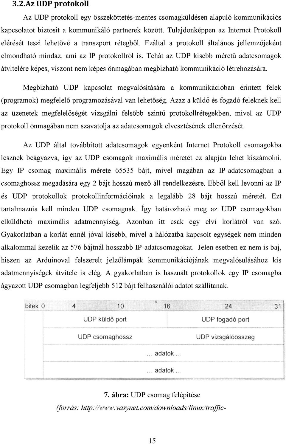 Tehát az UDP kisebb méretű adatcsomagok átvitelére képes, viszont nem képes önmagában megbízható kommunikáció létrehozására.