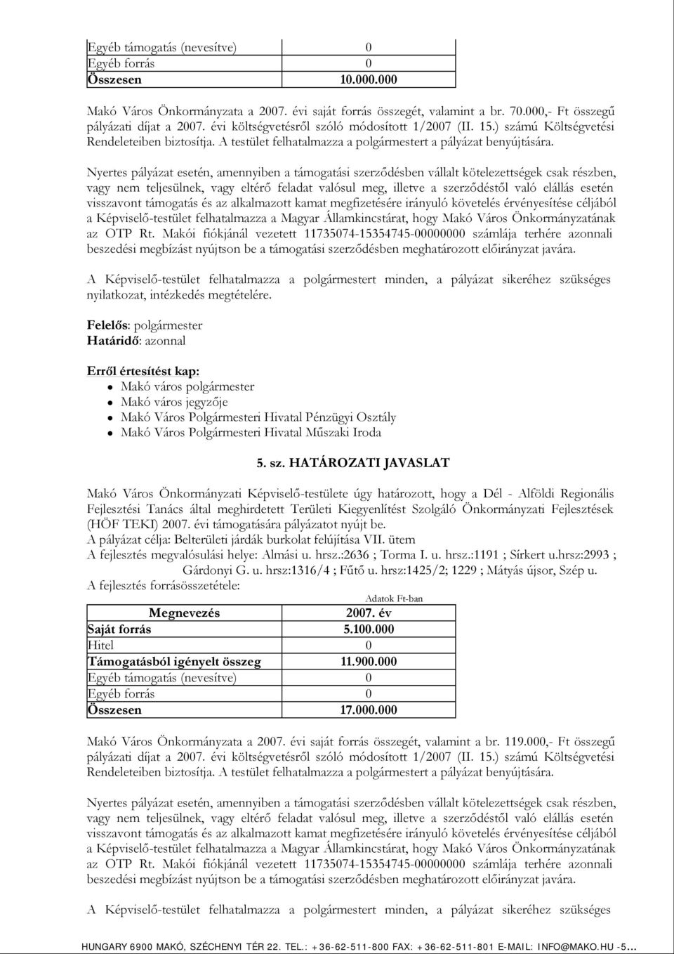 ütem A fejlesztés megvalósulási helye: Almási u. hrsz.:2636 ; Torma I. u. hrsz.:1191 ; Sírkert u.hrsz:2993 ; Gárdonyi G. u. hrsz:1316/4 ; Fűtő u. hrsz:1425/2; 1229 ; Mátyás újsor, Szép u.