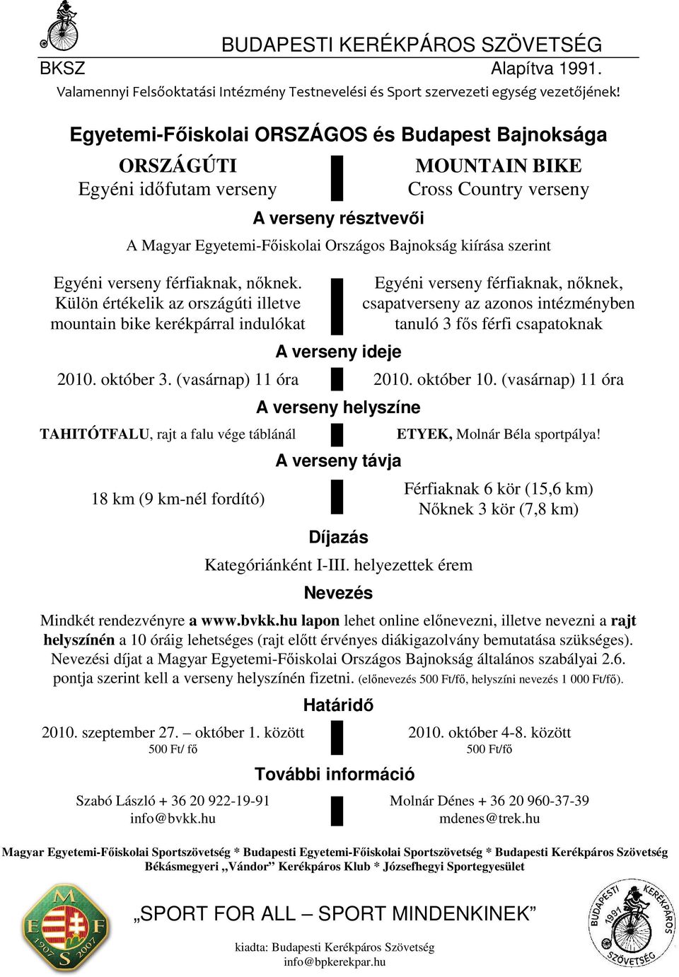 szerint Egyéni verseny férfiaknak, nőknek.