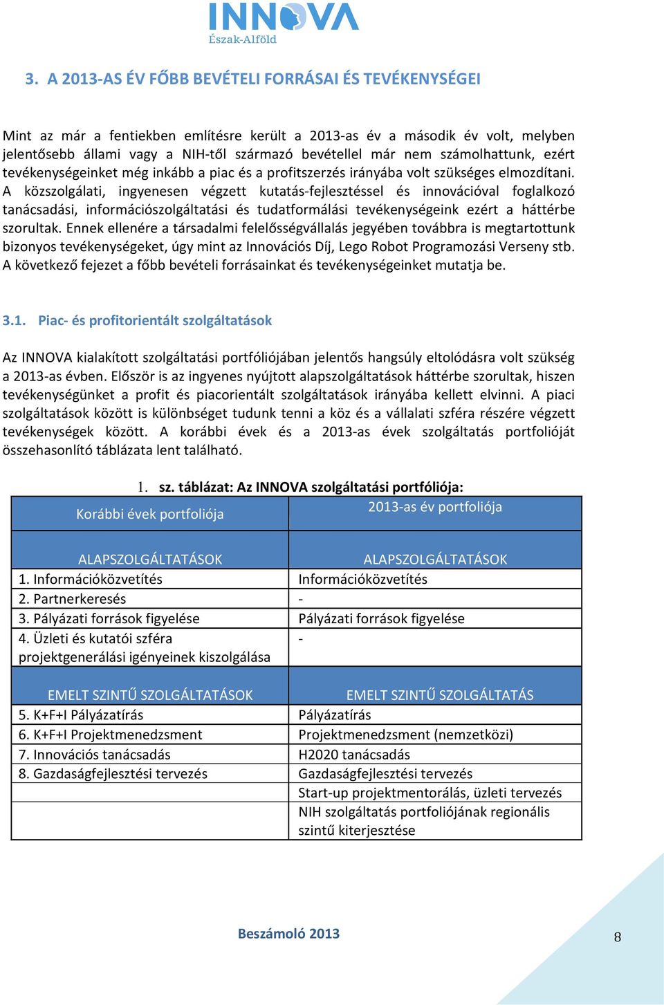 A közszolgálati, ingyenesen végzett kutatás-fejlesztéssel és innovációval foglalkozó tanácsadási, információszolgáltatási és tudatformálási tevékenységeink ezért a háttérbe szorultak.