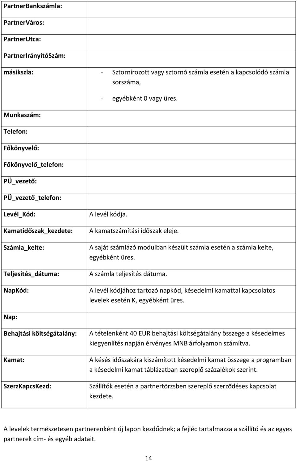 A saját számlázó modulban készült számla esetén a számla kelte, egyébként üres. A számla teljesítés dátuma.