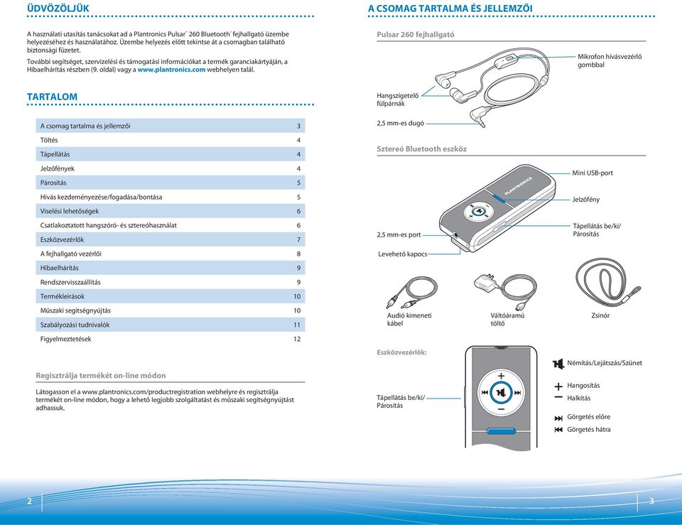 oldal) vagy a www.plantronics.com webhelyen talál.